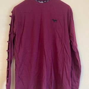 PINK maroon long sleeve tee
